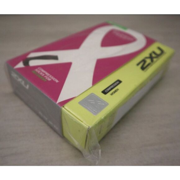 2XU WA2441e Women's Sz L Gray/Cerise Pink Compression Socks for Recovery - Picture 6 of 6